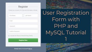 User Registration Form with PHP and MySQL Tutorial 1  Creating a Registration Form [upl. by Reste750]