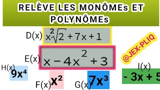 79 MONÔME ou polynôme [upl. by Aimahs]