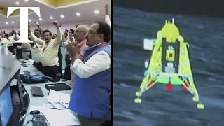 India’s Chandrayaan3 spacecraft lands on the moon [upl. by Mathian]