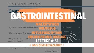 Malrotation Volvulus Intussusception Hischsprung disease  Gastrointestinal 51  First Aid USMLE [upl. by Liagabba]