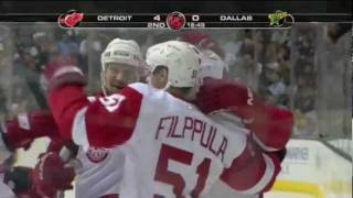 Henrik Zetterberg 2 shorthanded goals against Dallas 2008 Playoffs [upl. by Cyrill]