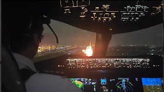 FANTASTIC COCKPIT VIEW Vietnam Airlines Boeing 787 Landing In A Rainy Night [upl. by Golda320]