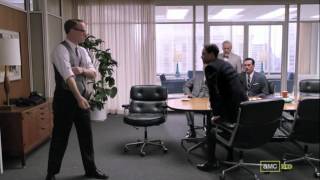 Mad Men Season 5 Episode 5 Lane Pryce Fights Peter Campbell [upl. by Neirol]