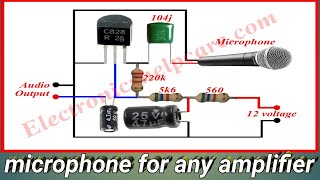 How to make Mic Pre Amplifier Circuit usingBC547  Mic Circuit  Microphone Booster Circuit [upl. by Kyl]