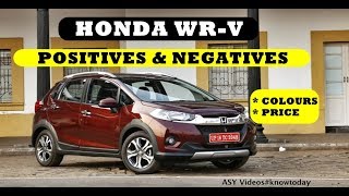 HONDA WR V  WRV REVIEW  WRV 2017  HONDA WRV  SHOULD YOU BUY COLORS PRICE [upl. by Montgomery]