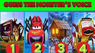 Guess the Monsters Voice 💥 MegaHorn McQueen Eater Spider House Head Bus Eater Coffin Dance [upl. by Alakim102]