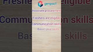 GENPACT IS HIRING FOR ASSOCIATE PROCUREMENT ROLE ANY GRADUATE  FRESHERS ARE ELIGIBLE GENPACT [upl. by Aikyn170]