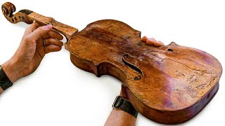 Broken 1840s Violin Restoration [upl. by Lamori307]