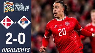 Danmark Serbien  20  Højdepunkter  UEFA Nations League 202425  denmark vs serbia [upl. by Rabaj22]