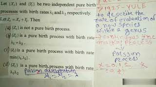 Csirnet Statistics12Poisson ProcessesPure birth Process Poisson Distribution [upl. by Patrizius]