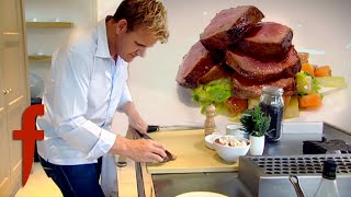 Gordon Ramsays Venison With A Red Wine amp Chocolate Sauce Recipe [upl. by Ielirol]