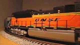 MTH BNSF SD70ACe wfreight [upl. by Muraida]