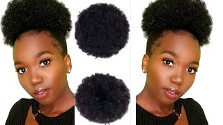 How to High Afro puff drawstring ponytail on 4c Natural Hair Siya Mbungu [upl. by Whiffen]