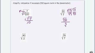 Algebra II Review of Radicals [upl. by Calendre]