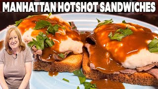 MANHATTAN HOTSHOT Open Faced Roast Beef Sandwich [upl. by Branch]