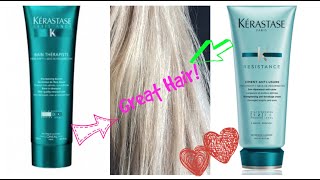 Kerastase Resistance Bain Therapiste Shampoo amp Ciment Anti Usure Conditioner Review [upl. by Ariayek]