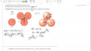 Deriving CationAnion ratio for Coordination numbers 36 and 8 [upl. by Frechette]