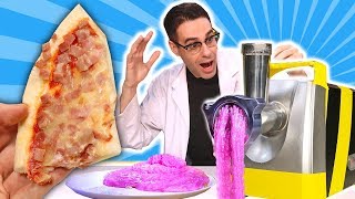 PICADORA DE CARNE vs SLIME y PIZZA  EXPERIMENTO MEAT GRINDER [upl. by Nnaeilsel]