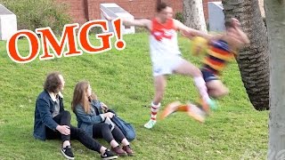 EPIC FOOTBALL KNOCKOUTS IN PUBLIC [upl. by Yellat]