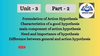 Bed 2nd sem  Formulation of Action Hypothesis  need and importance [upl. by Namqul]