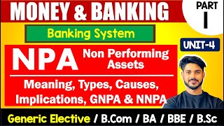 NPA Non Performing Assets Types Causes Implications  MONEY amp BANKING GE Bcom BA DU SOL [upl. by Aihtebat611]