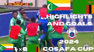 Comoros vs Zambia 10  Highlights and Goals  3nd Round  Group B  2024 COSAFA Cup [upl. by Aholah]