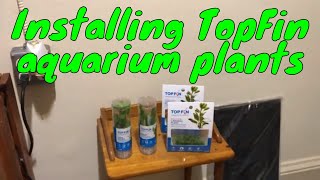 Planting TopFin aquarium plants From PetSmart Amazon Sword Wisteria and Cardinal plants [upl. by Pulcheria]