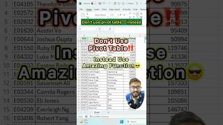 Dont use Pivot in Excel‼️Instead Use Amazing function excel exceltricks exceltutorial shorts [upl. by Arriet]