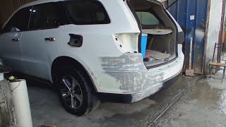 how to repair bumper at home  DIY bumper paint at home dentrepair painter [upl. by Eelyab502]