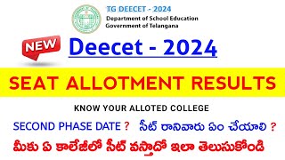 Deecet 2024 Seat Allotment results  Deecet Second Phase  Ded Deled TTC college allotment Card [upl. by Atillertse]