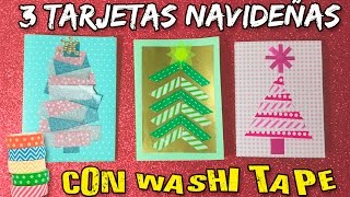 TARJETAS NAVIDEÑAS con cinta de papel  MANUALIDADES navideñas para niños [upl. by Maurreen]