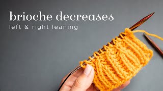 Knitting tutorial Brioche stitch decreases [upl. by Sac]