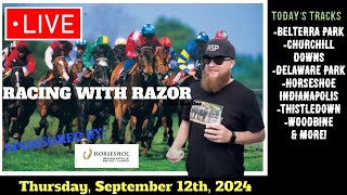 LIVE Horse Racing Handicapping  Delaware Park  Horseshoe Indianapolis  Thistledown  Thu Sep 12th [upl. by Nahtnamas]