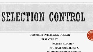 SELECTION CONTROLS UID [upl. by Zohara]