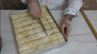 GÜLLÜOĞLU BAKLAVA NASIL YAPILIR Baklava Tarifi [upl. by Llegna453]