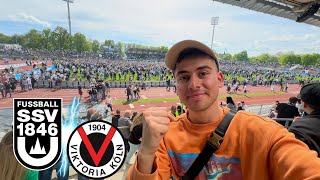 AUFSTEIGER SSV ULM 1846🔥 Platzsturm  Fanmarsch😍⚫️⚪️  SSV ULM 1846 vs VIKTORIA KÖLN  Stadionvlog [upl. by Tacye]