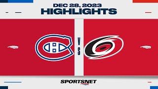 NHL Highlights  Canadiens vs Hurricanes  December 28 2023 [upl. by Mcgrath]