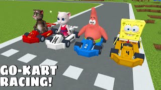 I found GO KART RACING OF SPONGEBOB AND TALKING TOM in Minecraft  Gameplay  Coffin Meme [upl. by Liahcim20]