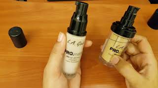 LA Girl Pro Matt Foundation VS LA Girl Pro Coverage Liquid Foundation Review [upl. by Walburga]