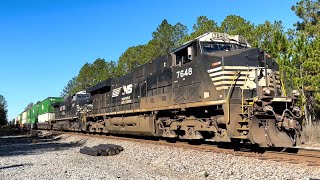 Norfolk Southern ES40DC 7648 Leads NS 321 at Crawford FL [upl. by Loziram]