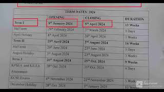 2024 Academic calendarTerm 1term 3 Term dates [upl. by Ok]