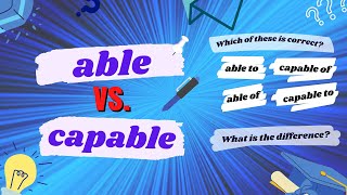 able or capable difference between able and capable with examples [upl. by Ahsikar]