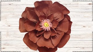 Giant Paper Flower for a Wedding Backdrop  Diy Craft tutorial  Crepe peper Flower [upl. by Adrahc]