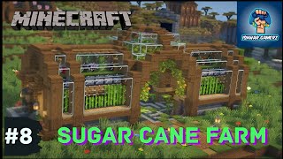 MINECRAFT 121 SUGAR CANE FARM  EASY EFFICIENT SUGAR CANE FARM IN MY KINGDOM [upl. by Kalagher900]