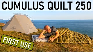 Using the CUMULUS QUILT 250 for the FIRST TIME  Camping quilt review  UK Wild Camp [upl. by Hadeehsar]