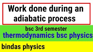 work done during adiabatic process  thermodynamics  bindas physics [upl. by Eslek]