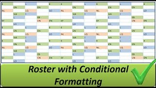 Excel Roster with Conditional Formatting  Shifts in Colours [upl. by Bullis]