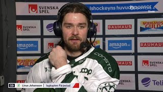 Linus Johansson får ingen pausvila  Intervju  IK Oskarshamn  Färjestad BK  20240302 [upl. by Rramal]