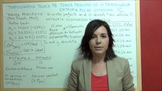 TERMODINÁMICA TEORÍA 18 Tercer Principio Termodinámica  Entropía molar estándar [upl. by Yrrem]