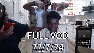 22 JULY  FULL 2xXRAKAI VOD LA DAY 5 TWITTER CALLING REECE  CUTTING HAIR IRL MUKBANG [upl. by Jobi]